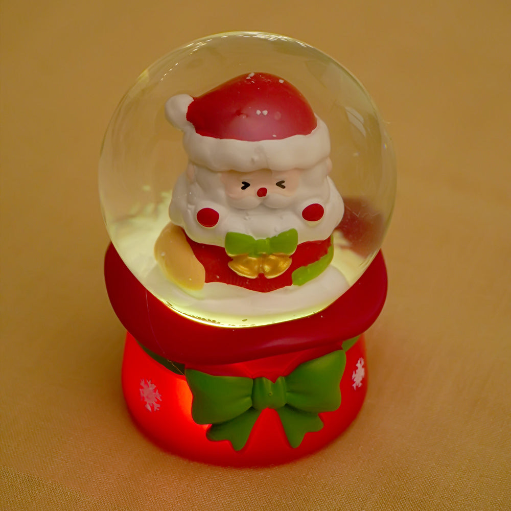 Santa with a Bell Mini colorful LED Dome, Christmas Table Décor & Gift option