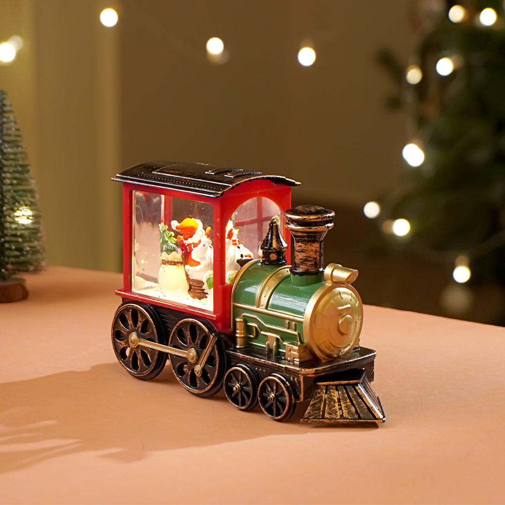 Mini Santa Mini Train with LED Light and Music Christmas Table Décor & Gift option