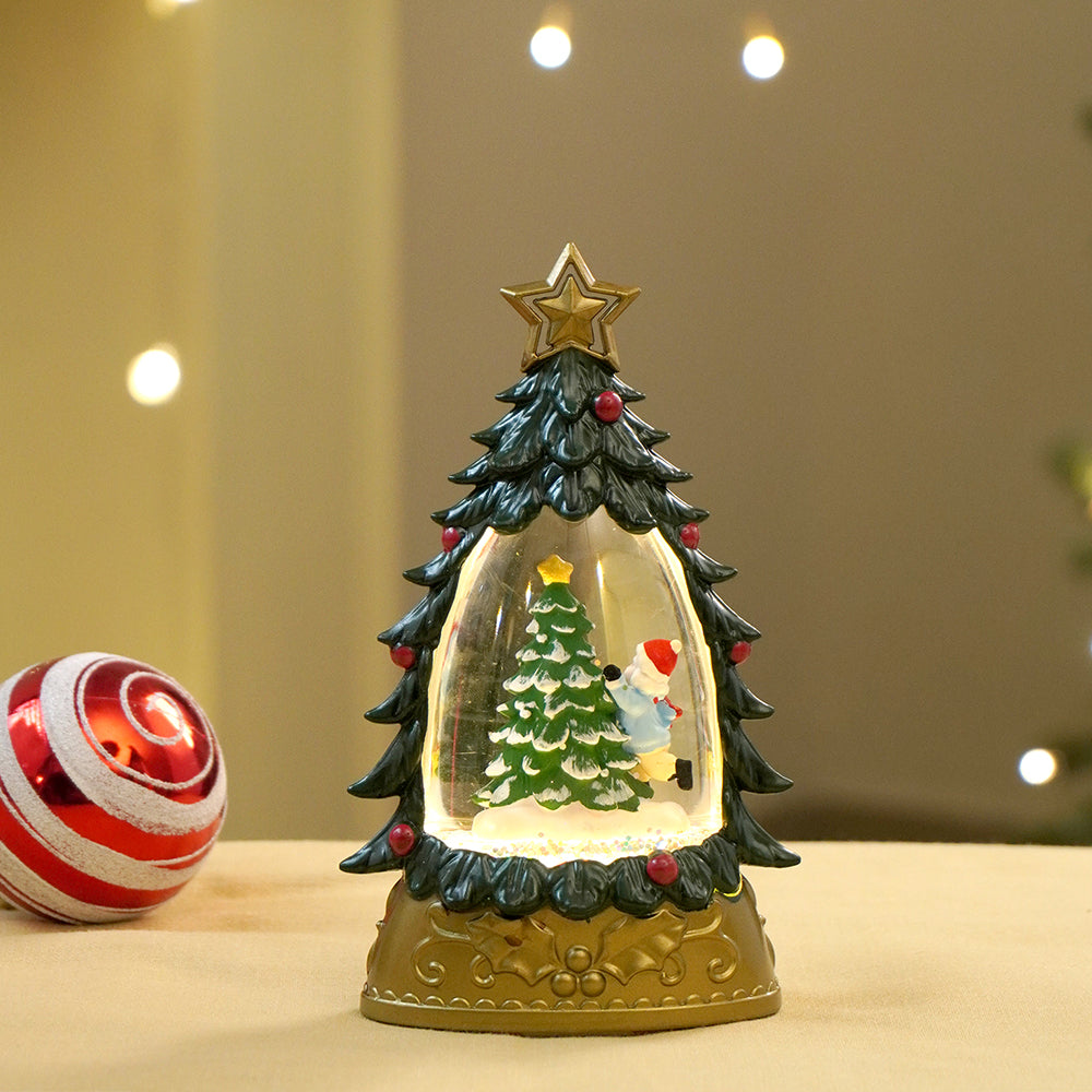 Mini Green Tree colorful LED light Dome with Music Christmas Table Décor & Gift option