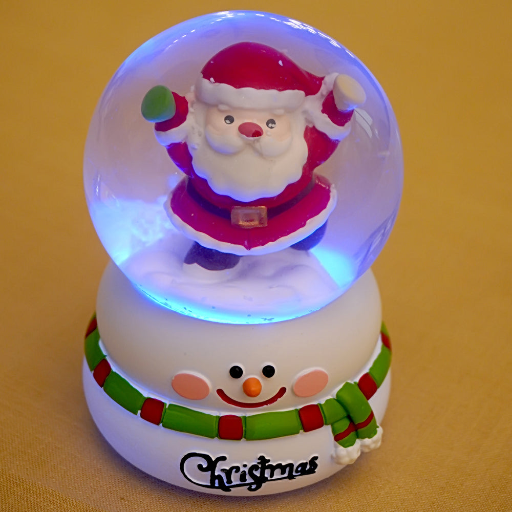 Standing Santa colorful LED Dome on Snowman Base, Christmas Table Décor & Gift option