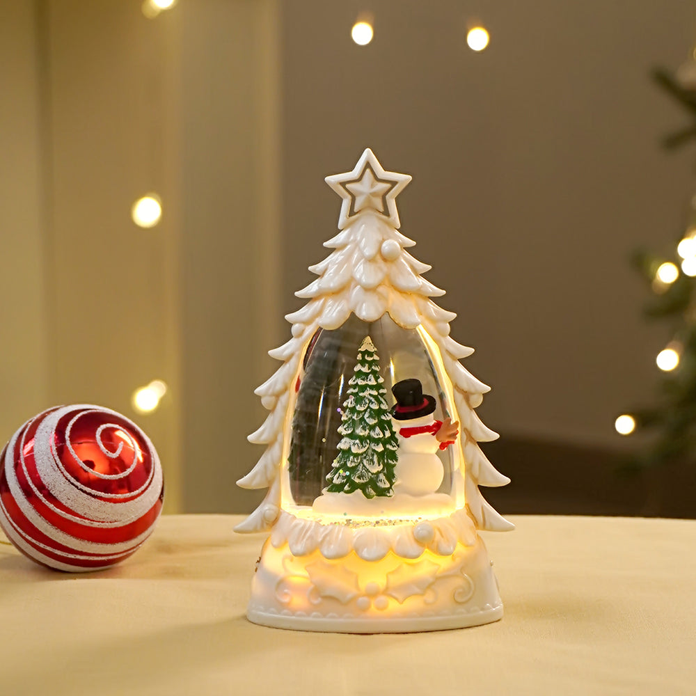 Mini White Tree colorful LED light Dome with Music Christmas Table Décor & Gift option