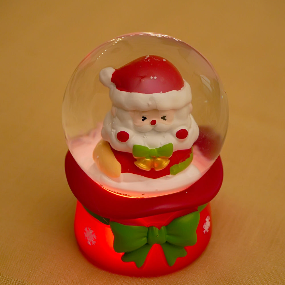 Santa with a Bell Mini colorful LED Dome, Christmas Table Décor & Gift option
