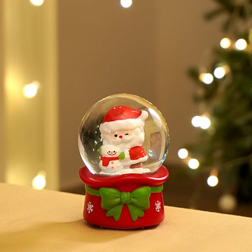 Santa with Snowman Mini colorful led light shiny Dome, Christmas Tabletop Xmas Décor, & Gift option