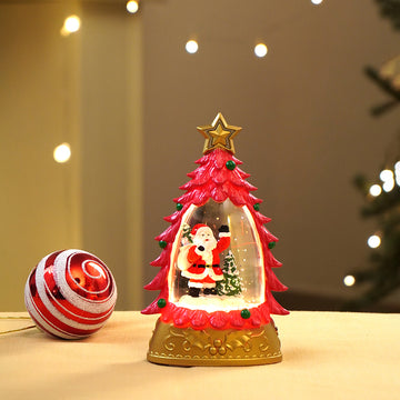 Mini Red Tree with Santa Sack colorful LED light Dome with Music Christmas Table Décor & Gift option