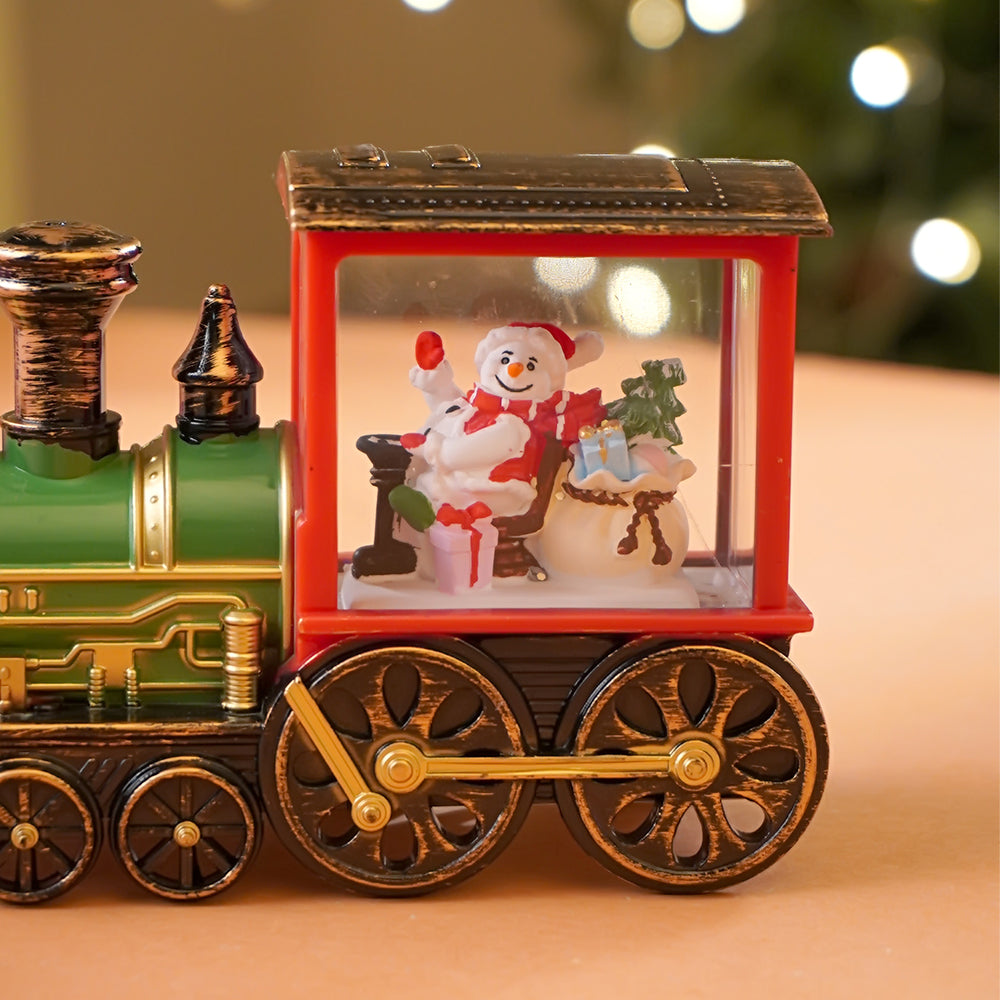 Mini Santa Mini Train with LED Light and Music Christmas Table Décor & Gift option