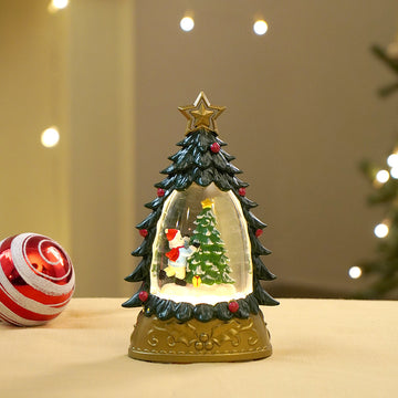 Mini Green Tree colorful LED light Dome with Music Christmas Table Décor & Gift option