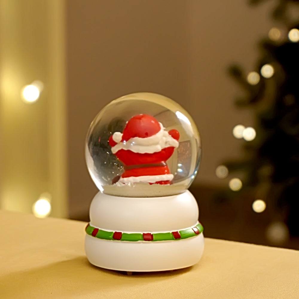 Santa with Bunting Christmas colorful LED Dome on Snowman Base, Christmas Table Décor & Gift option