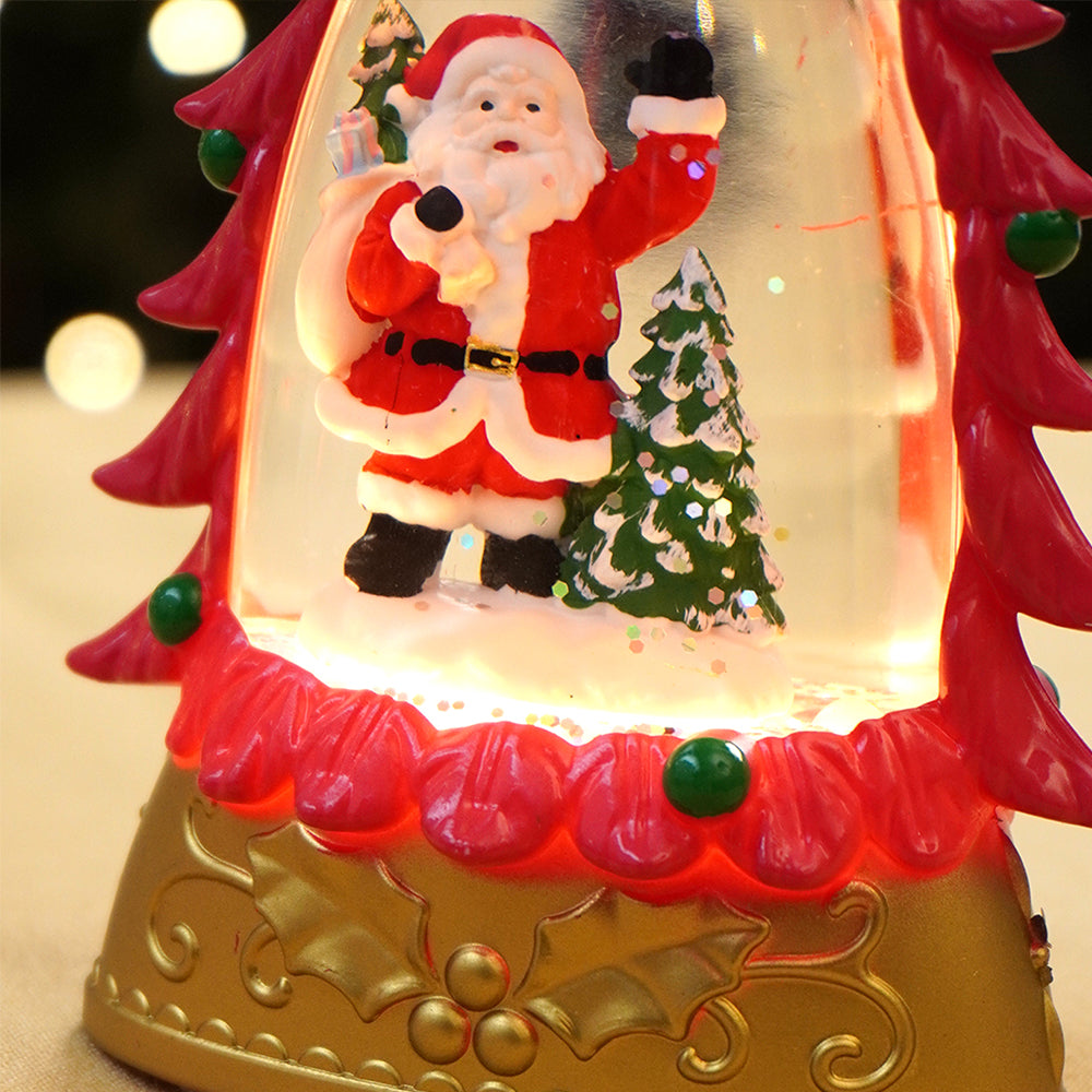 Mini Red Tree with Santa Sack colorful LED light Dome with Music Christmas Table Décor & Gift option