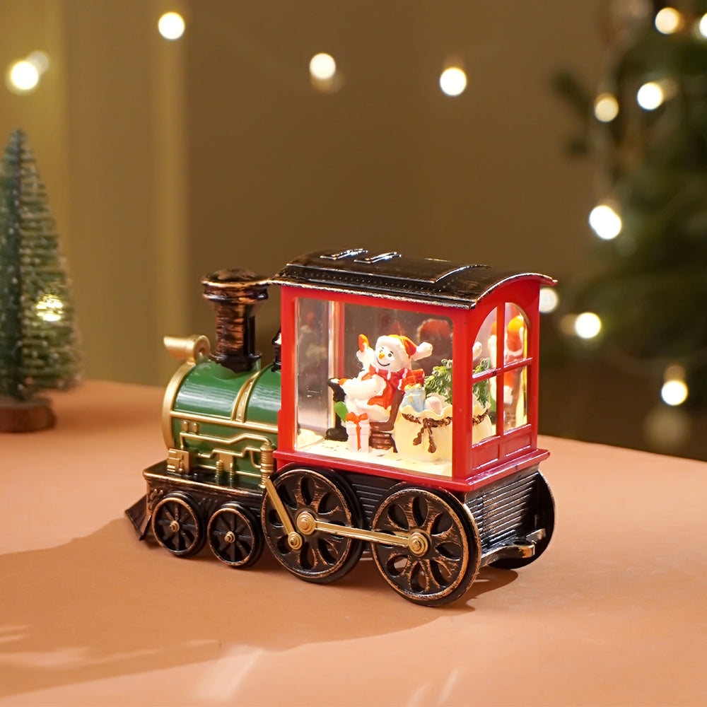Mini Santa Mini Train with LED Light and Music Christmas Table Décor & Gift option