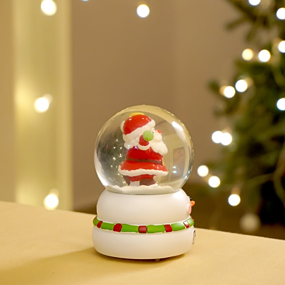 Standing Santa colorful LED Dome on Snowman Base, Christmas Table Décor & Gift option