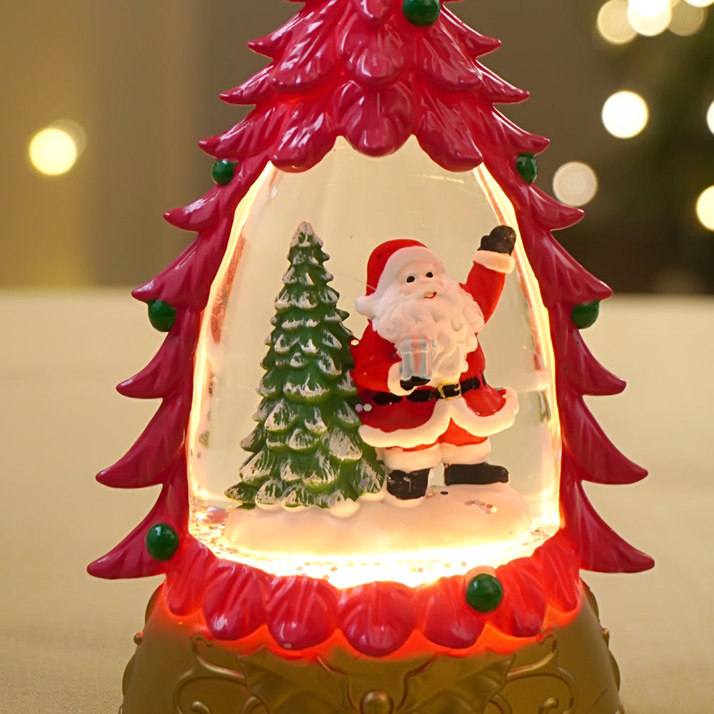 Mini Red Tree colorful LED light Dome with Music Christmas Table Décor & Gift option