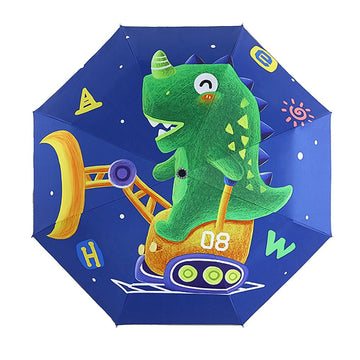 Dump Truck Dino theme Rain & All Season Umbrella for Kids - Little Surprise BoxDump Truck Dino theme Rain & All Season Umbrella for Kids