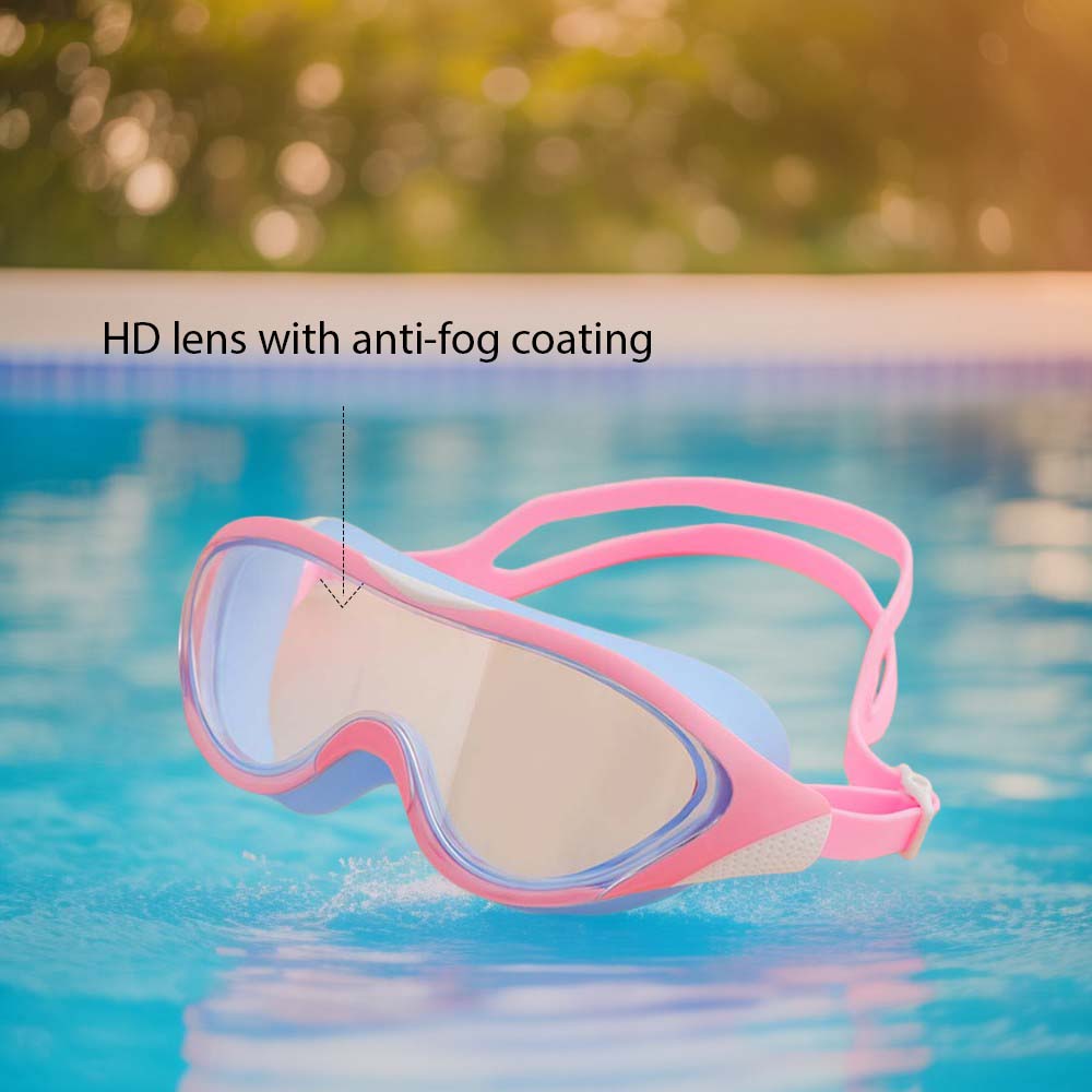 Fitness Teens Pink & Blue Big Frame UV protected Unisex Swimming Goggles - Little Surprise BoxFitness Teens Pink & Blue Big Frame UV protected Unisex Swimming Goggles