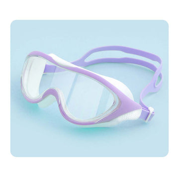 Fitness Teens Purple & White Big Frame UV protected Unisex Swimming Goggles - Little Surprise BoxFitness Teens Purple & White Big Frame UV protected Unisex Swimming Goggles