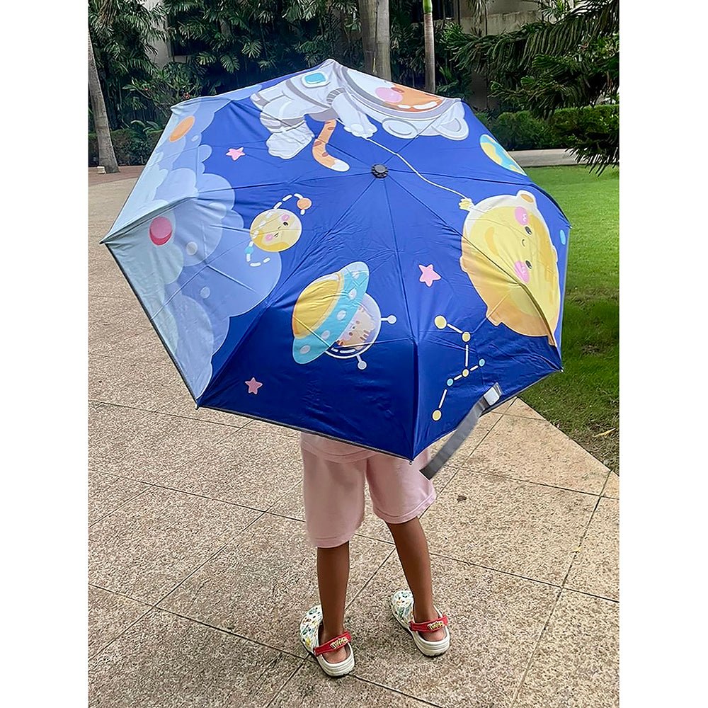 Flying space Cat theme Rain & All Season Umbrella for Kids - Little Surprise BoxFlying space Cat theme Rain & All Season Umbrella for Kids