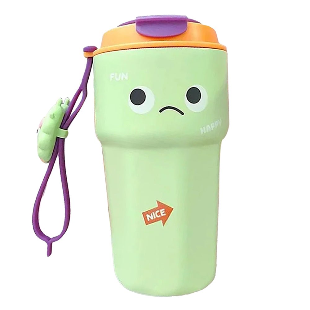 Fun Emoji Mint Green Vacuum Insulated Stainless Steel Coffee/Water/Tea Travel Tumbler for Kids & Adults,450ml - Little Surprise BoxFun Emoji Mint Green Vacuum Insulated Stainless Steel Coffee/Water/Tea Travel Tumbler for Kids & Adults,450ml