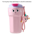 Fun Emoji Pink Vacuum Insulated Stainless Steel Coffee/Water/Tea Travel Tumbler For Kids & Adults,450Ml - Little Surprise BoxFun Emoji Pink Vacuum Insulated Stainless Steel Coffee/Water/Tea Travel Tumbler For Kids & Adults,450Ml