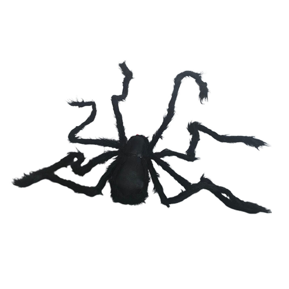 Giant Furry Black Spider with bendable legs and red eyes for Halloween Decoration - Little Surprise BoxGiant Furry Black Spider with bendable legs and red eyes for Halloween Decoration