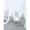 Giant Furry White Spider with bendable legs and red eyes for Halloween Decoration - Little Surprise BoxGiant Furry White Spider with bendable legs and red eyes for Halloween Decoration