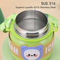 Green 2 way Lid Style Icecream Theme Kids Water Bottle, 850ml - Little Surprise BoxGreen 2 way Lid Style Icecream Theme Kids Water Bottle, 850ml