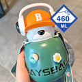 Green Baseball Bear Kids Water Bottle, 460ml - Little Surprise BoxGreen Baseball Bear Kids Water Bottle, 460ml