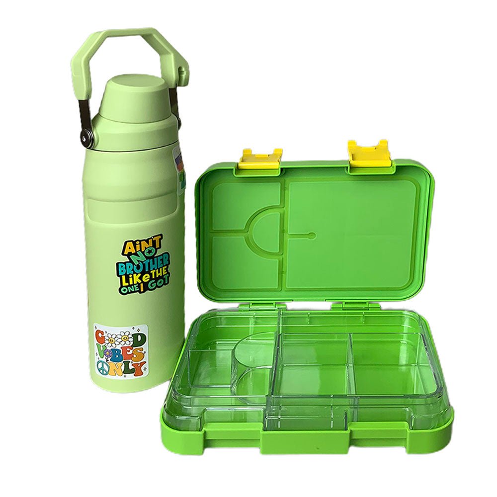 Green Bento Box & Water Bottle Combo Rakhi Gift for Sister - Little Surprise BoxGreen Bento Box & Water Bottle Combo Rakhi Gift for Sister