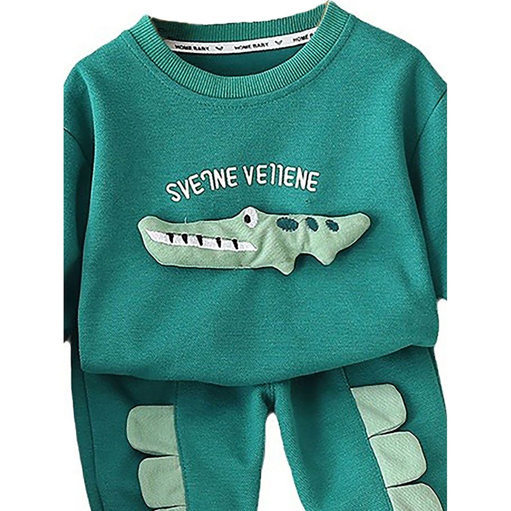 Green Crocodile 2 pcs Track suit set for Toddlers/Kids - Little Surprise BoxGreen Crocodile 2 pcs Track suit set for Toddlers/Kids