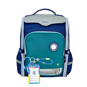 Green & Dark Blue Collapsible & Foldable School Backpack for Kids - Little Surprise BoxGreen & Dark Blue Collapsible & Foldable School Backpack for Kids