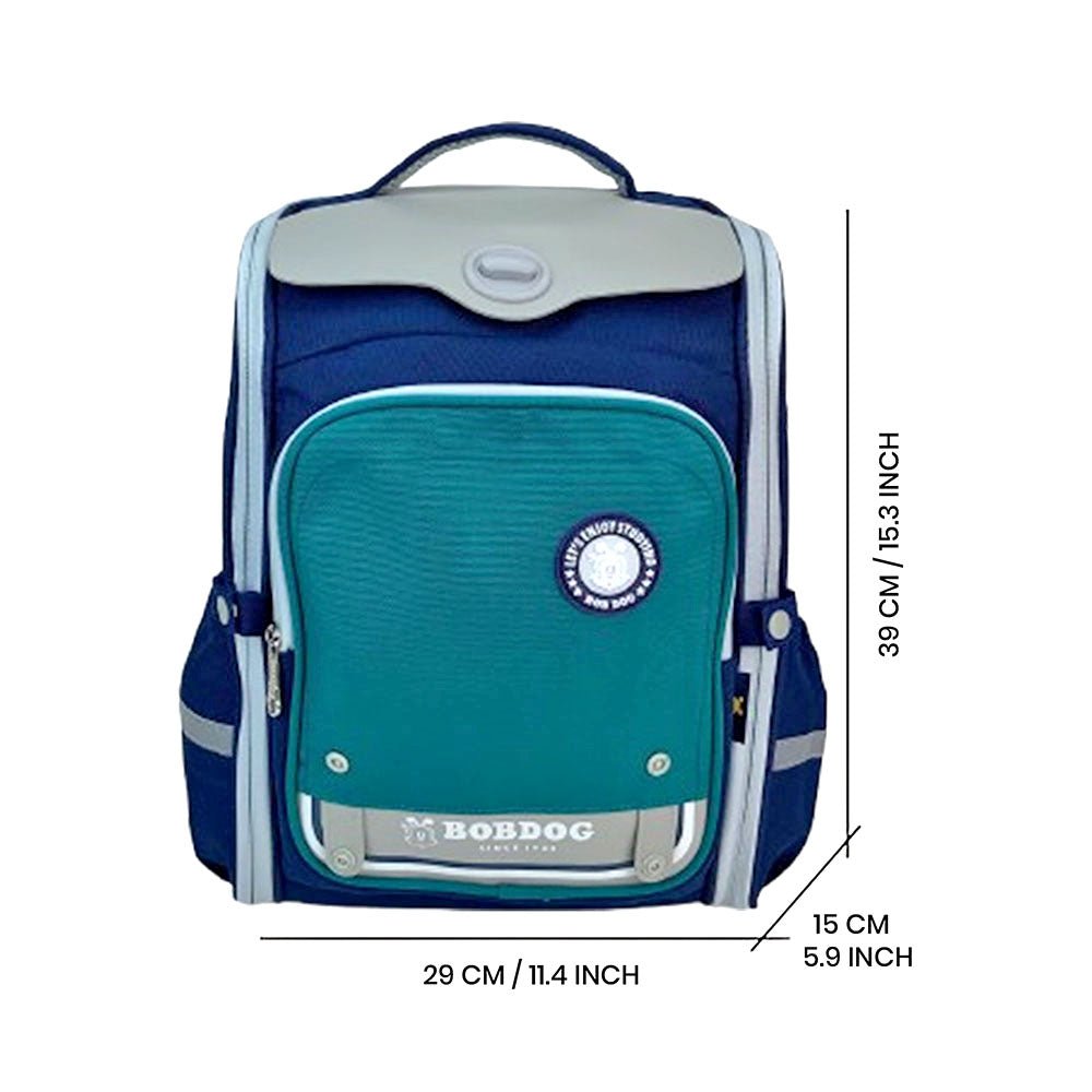 Green & Dark Blue Collapsible & Foldable School Backpack for Kids - Little Surprise BoxGreen & Dark Blue Collapsible & Foldable School Backpack for Kids