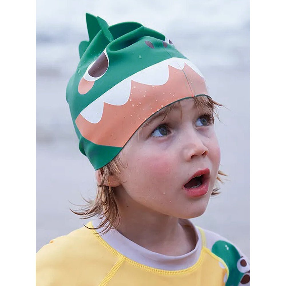 Green Monster 3d Silicone Kids Swimming Cap - Little Surprise BoxGreen Monster 3d Silicone Kids Swimming Cap