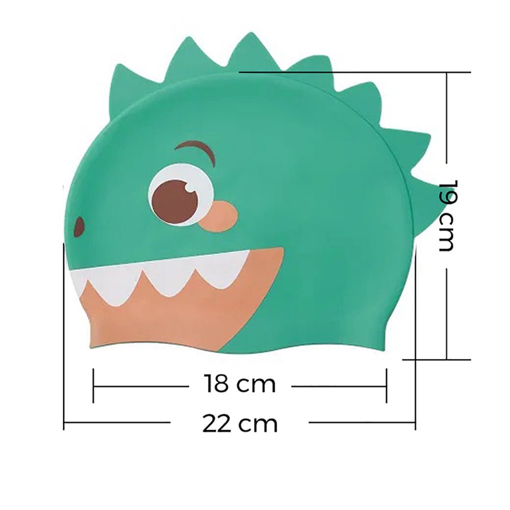 Green Monster 3d Silicone Kids Swimming Cap - Little Surprise BoxGreen Monster 3d Silicone Kids Swimming Cap