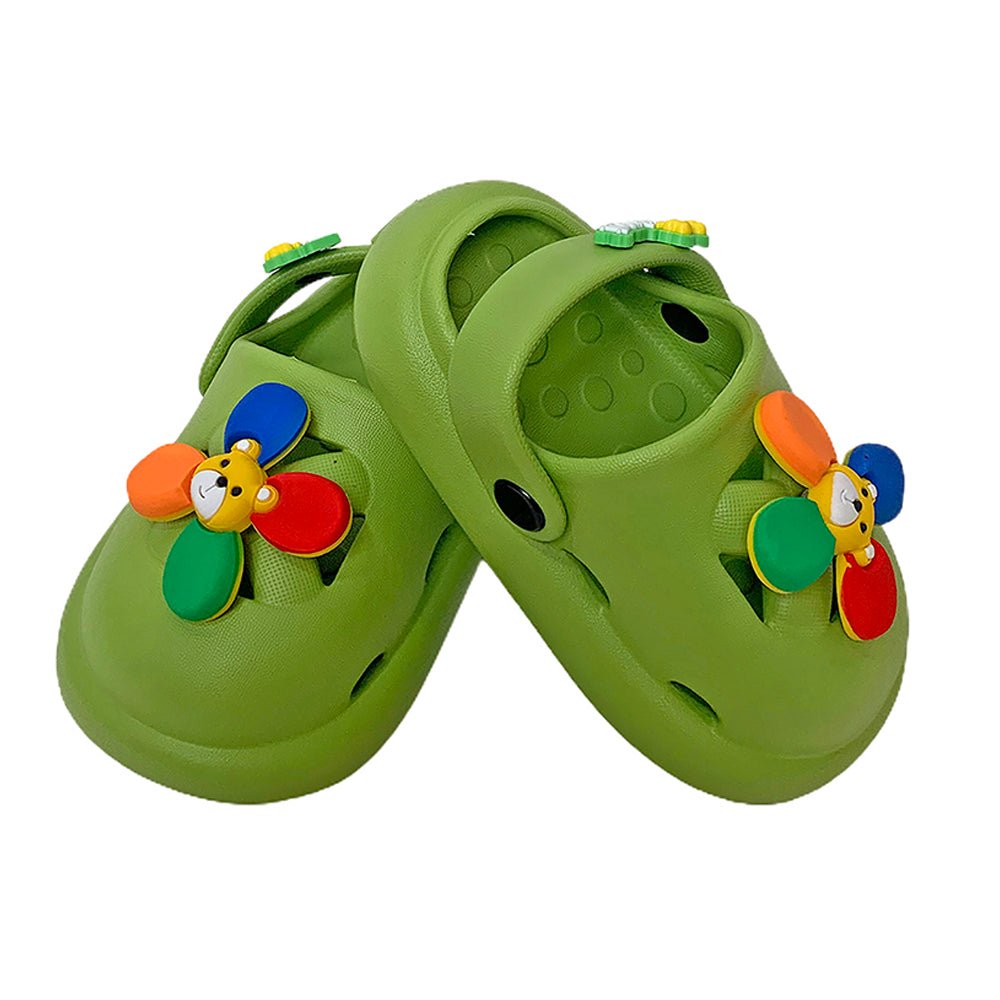 Green Pinwheel Slip on Clogs, Summer/Monsoon all season Footwear for Toddlers & Kids - Little Surprise BoxGreen Pinwheel Slip on Clogs, Summer/Monsoon all season Footwear for Toddlers & Kids