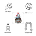 Grey & Red Carnival theme Kids Water Bottle, 1000ml - Little Surprise BoxGrey & Red Carnival theme Kids Water Bottle, 1000ml