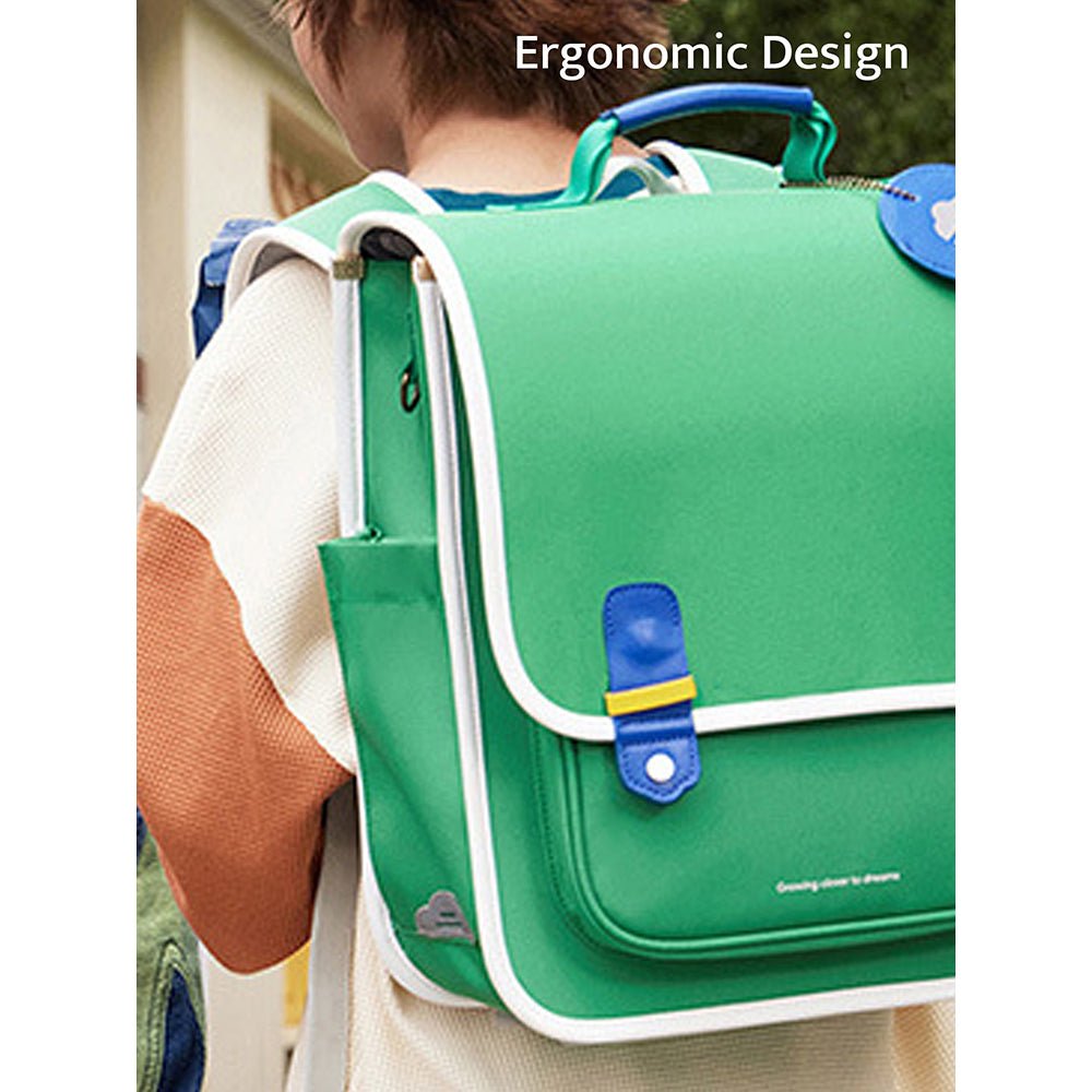 Jade Green Rectangle style Backpack for Kids, Medium - Little Surprise BoxJade Green Rectangle style Backpack for Kids, Medium