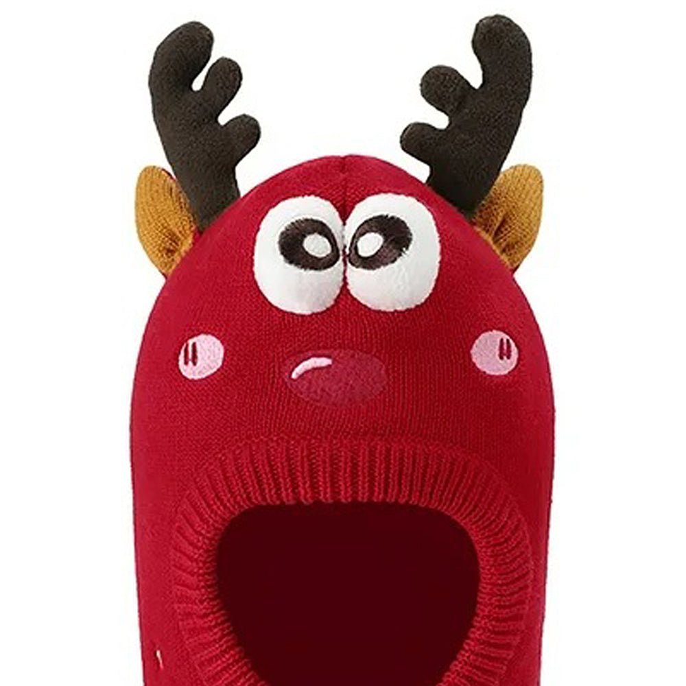 Knitted Christmas Reindeer theme Winter Cap covering Neck , Ears and Head - Little Surprise BoxKnitted Christmas Reindeer theme Winter Cap covering Neck , Ears and Head