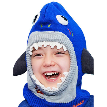 Knitted Starfish Shark theme Winter Cap covering Neck , Ears and Head - Little Surprise BoxKnitted Starfish Shark theme Winter Cap covering Neck , Ears and Head