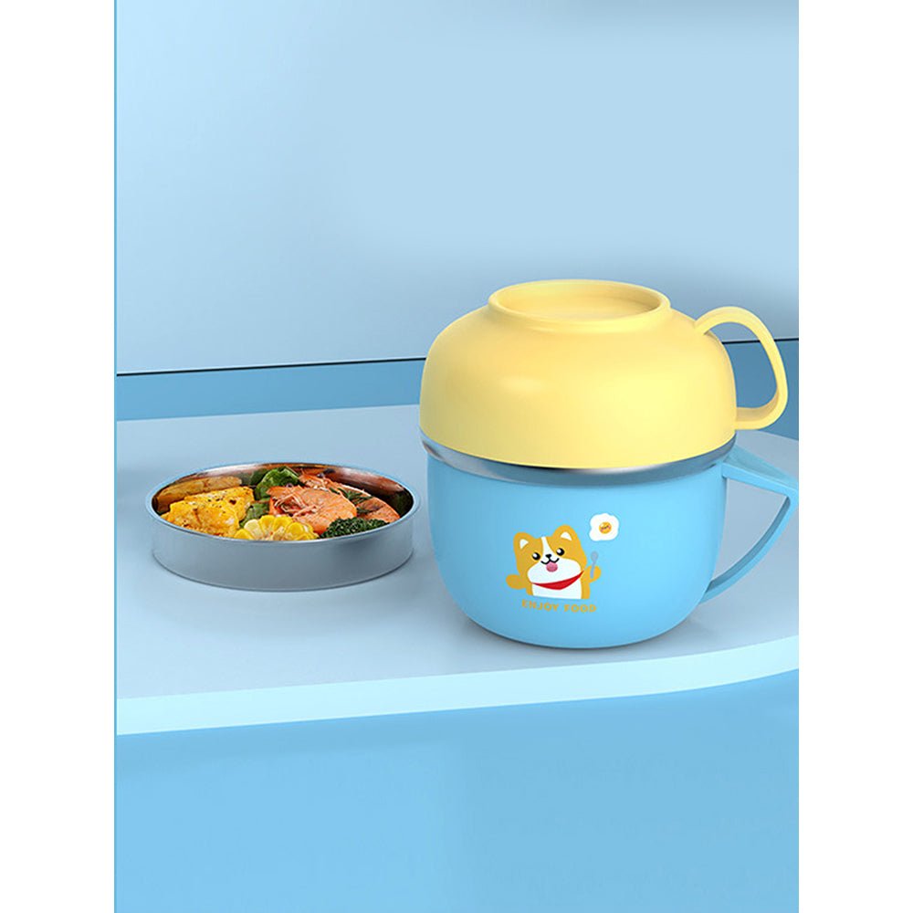 Light Blue Big size, Foxy Dual Handle Soup and Noodles Lunch Box with matching Cover - Little Surprise BoxLight Blue Big size, Foxy Dual Handle Soup and Noodles Lunch Box with matching Cover