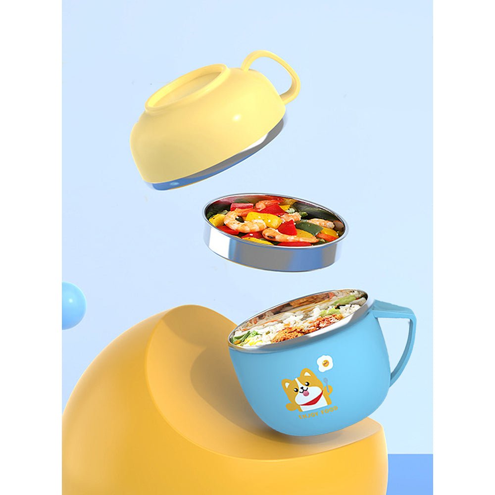 Light Blue Big size, Foxy Dual Handle Soup and Noodles Lunch Box with matching Cover - Little Surprise BoxLight Blue Big size, Foxy Dual Handle Soup and Noodles Lunch Box with matching Cover