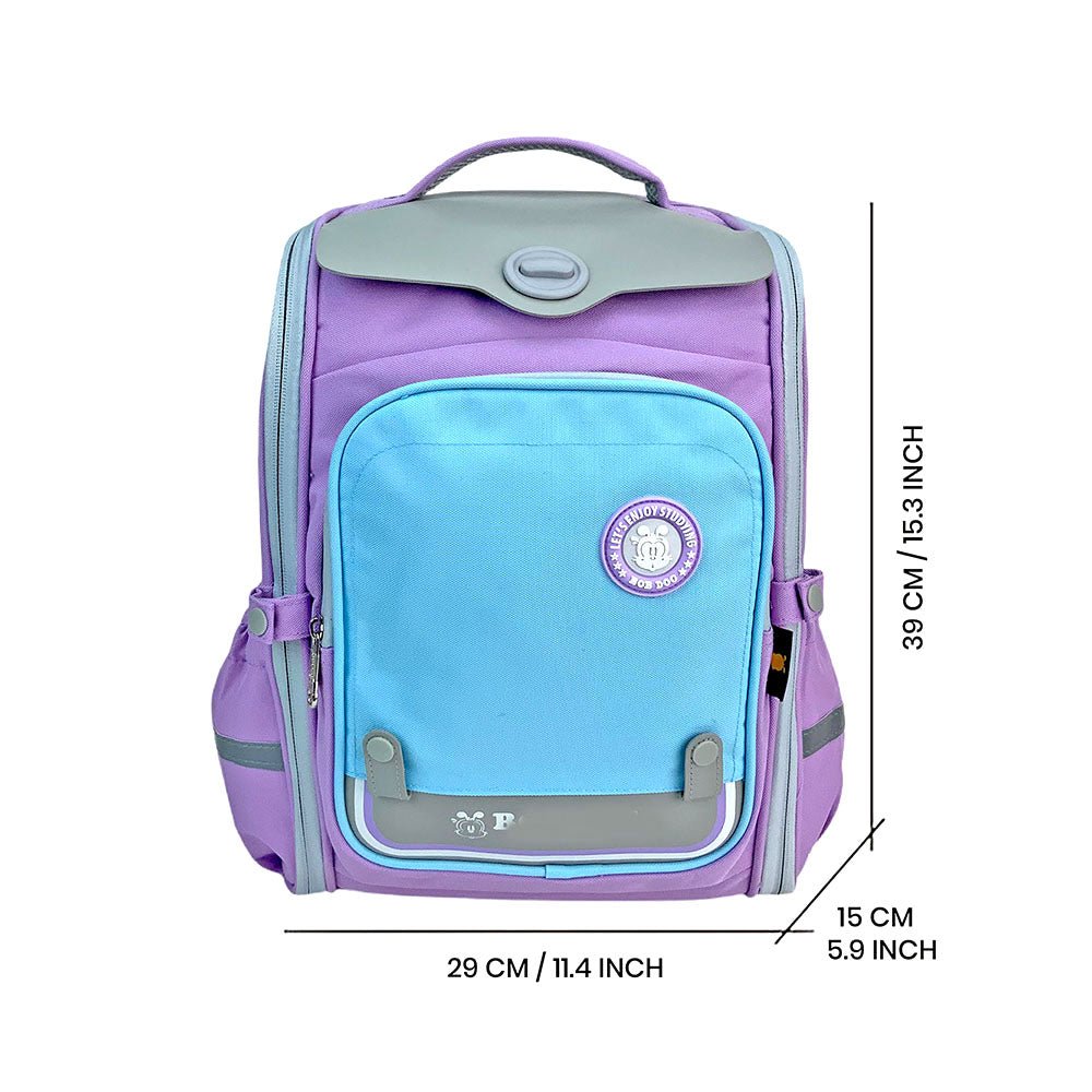 Light Blue & Purple Collapsible & Foldable School Backpack for Kids - Little Surprise BoxLight Blue & Purple Collapsible & Foldable School Backpack for Kids