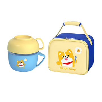 Light Blue small size, Foxy Dual Handle Soup and Noodles Lunch Box with matching Cover - Little Surprise BoxLight Blue small size, Foxy Dual Handle Soup and Noodles Lunch Box with matching Cover