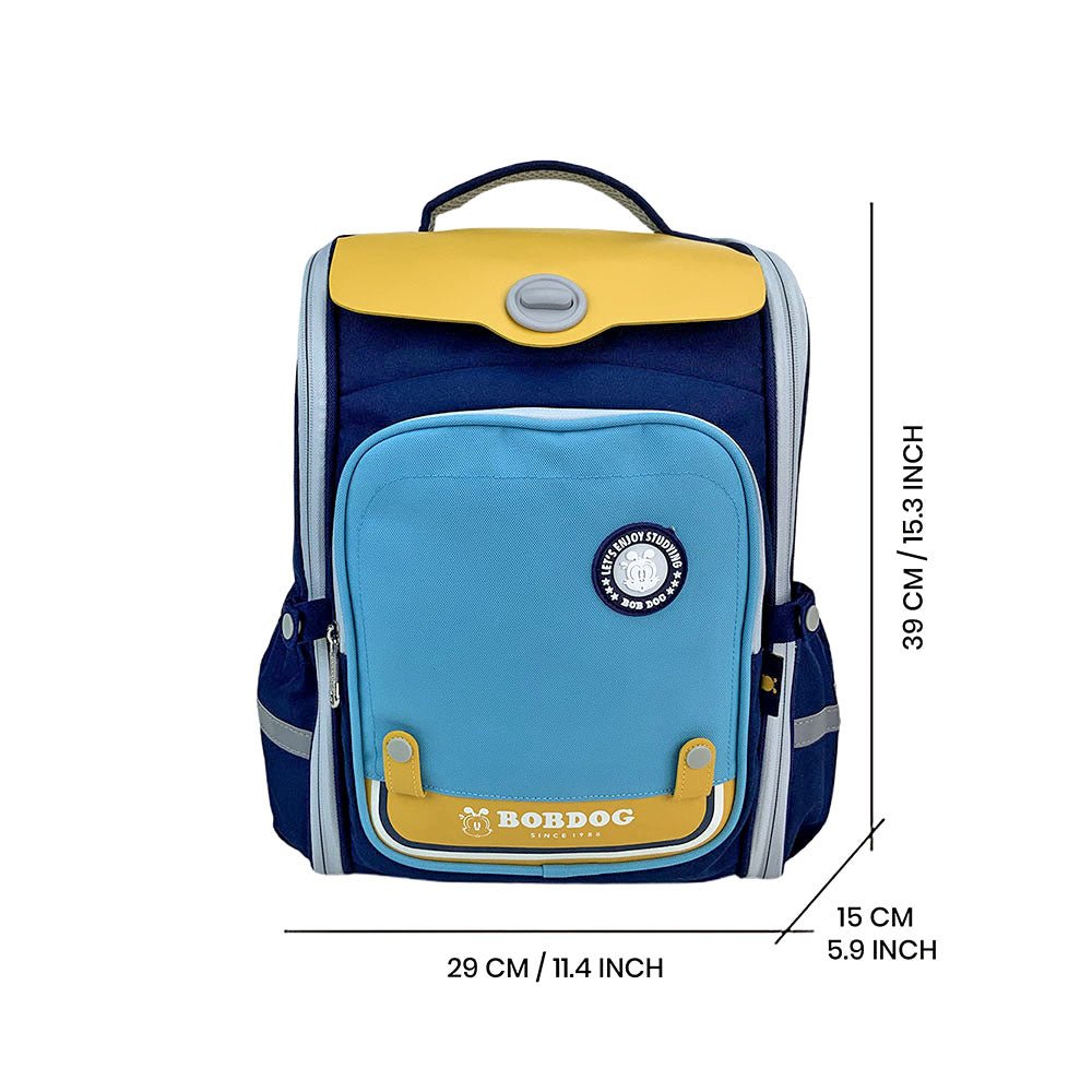 Light Blue & Yellow Collapsible & Foldable School Backpack for Kids - Little Surprise BoxLight Blue & Yellow Collapsible & Foldable School Backpack for Kids