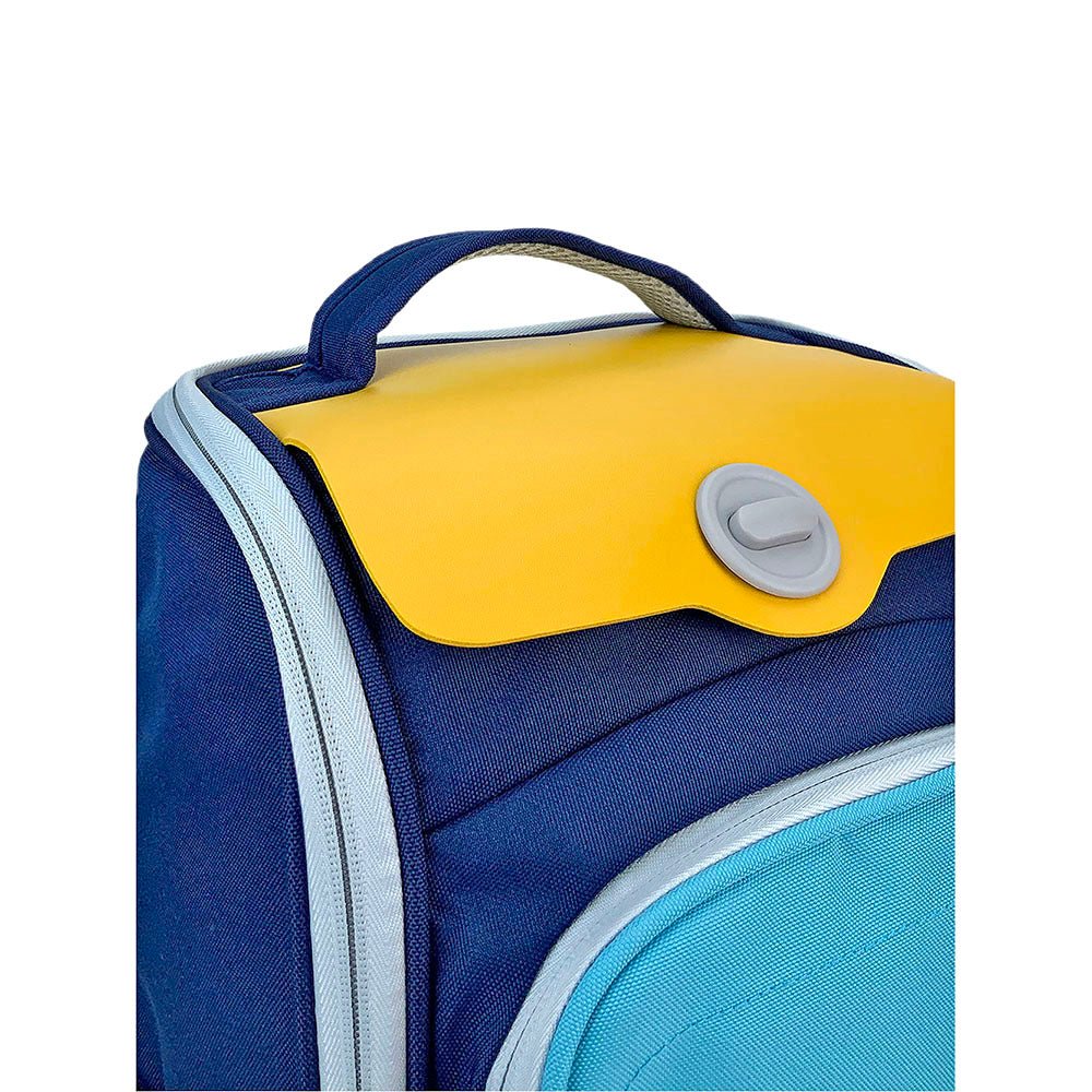 Light Blue & Yellow Collapsible & Foldable School Backpack for Kids - Little Surprise BoxLight Blue & Yellow Collapsible & Foldable School Backpack for Kids