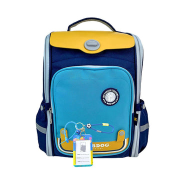 Light Blue & Yellow Collapsible & Foldable School Backpack for Kids - Little Surprise BoxLight Blue & Yellow Collapsible & Foldable School Backpack for Kids