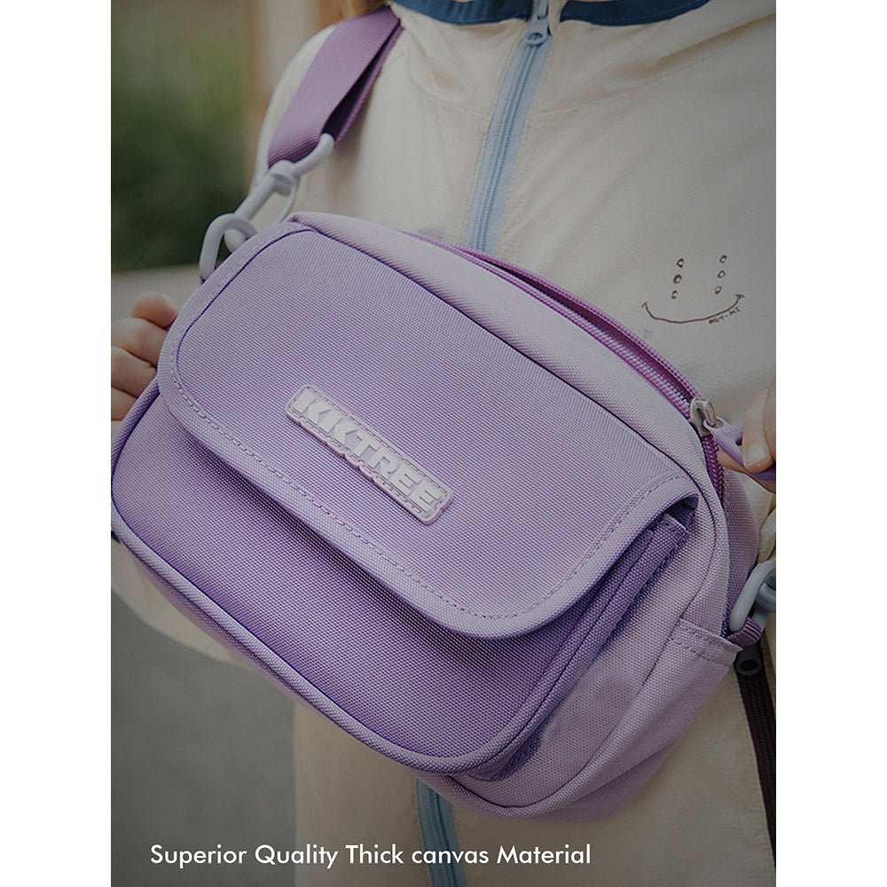 Lilac Canvas Material Casual Sling Bag for Kids - Little Surprise BoxLilac Canvas Material Casual Sling Bag for Kids