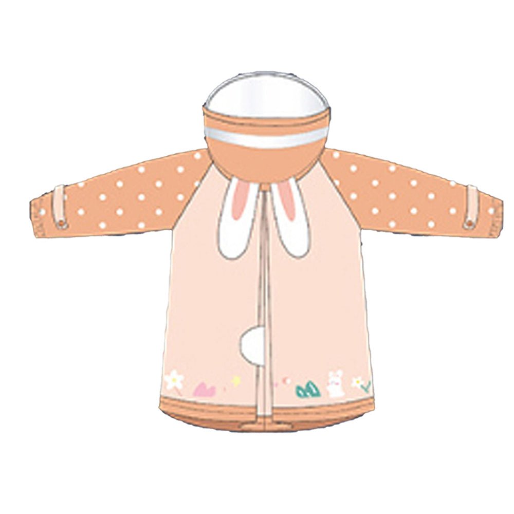 Little Surprise Box 3d Bunny Orange Sleeves & Hood Knee Length Raincoat for Kids - Little Surprise BoxLittle Surprise Box 3d Bunny Orange Sleeves & Hood Knee Length Raincoat for Kids