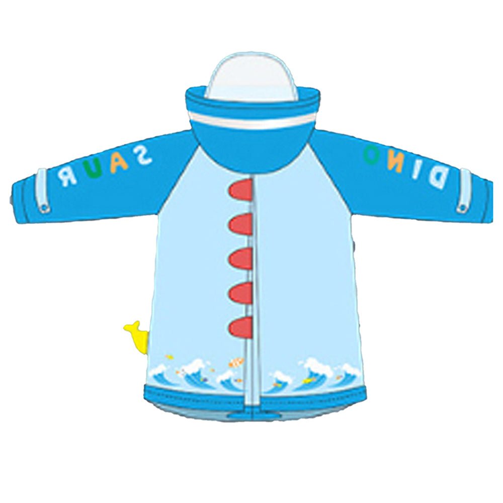 Little Surprise Box 3d Dino Blue Sleeves & Hood Knee Length Raincoat for Kids - Little Surprise BoxLittle Surprise Box 3d Dino Blue Sleeves & Hood Knee Length Raincoat for Kids