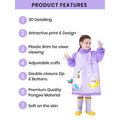 Little Surprise Box 3d Unicorn Lilac Sleeves & Hood Knee Length Raincoat for Kids - Little Surprise BoxLittle Surprise Box 3d Unicorn Lilac Sleeves & Hood Knee Length Raincoat for Kids