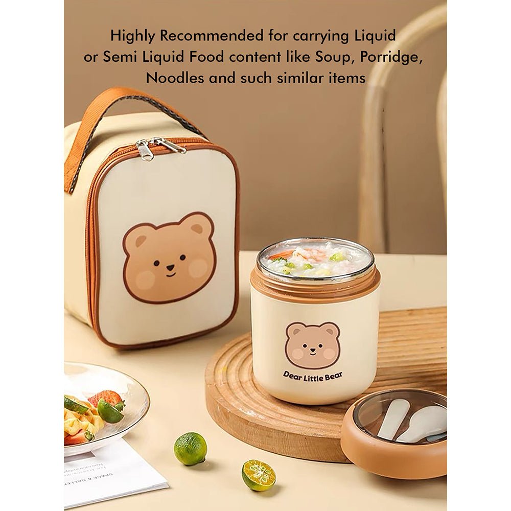 Little Surprise Box Bear , Stainless Steel Soup Box /Tiffin with Insulated Vertical Tiffin Bag with detachable Spoon for Kids and Adults. - Little Surprise BoxLittle Surprise Box Bear , Stainless Steel Soup Box /Tiffin with Insulated Vertical Tiffin Bag with detachable Spoon for Kids and Adults.