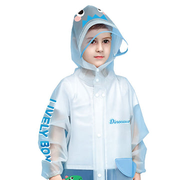 Little Surprise Box Blue Dino Submarine Transluscent Raincoat for Kids - Little Surprise BoxLittle Surprise Box Blue Dino Submarine Transluscent Raincoat for Kids