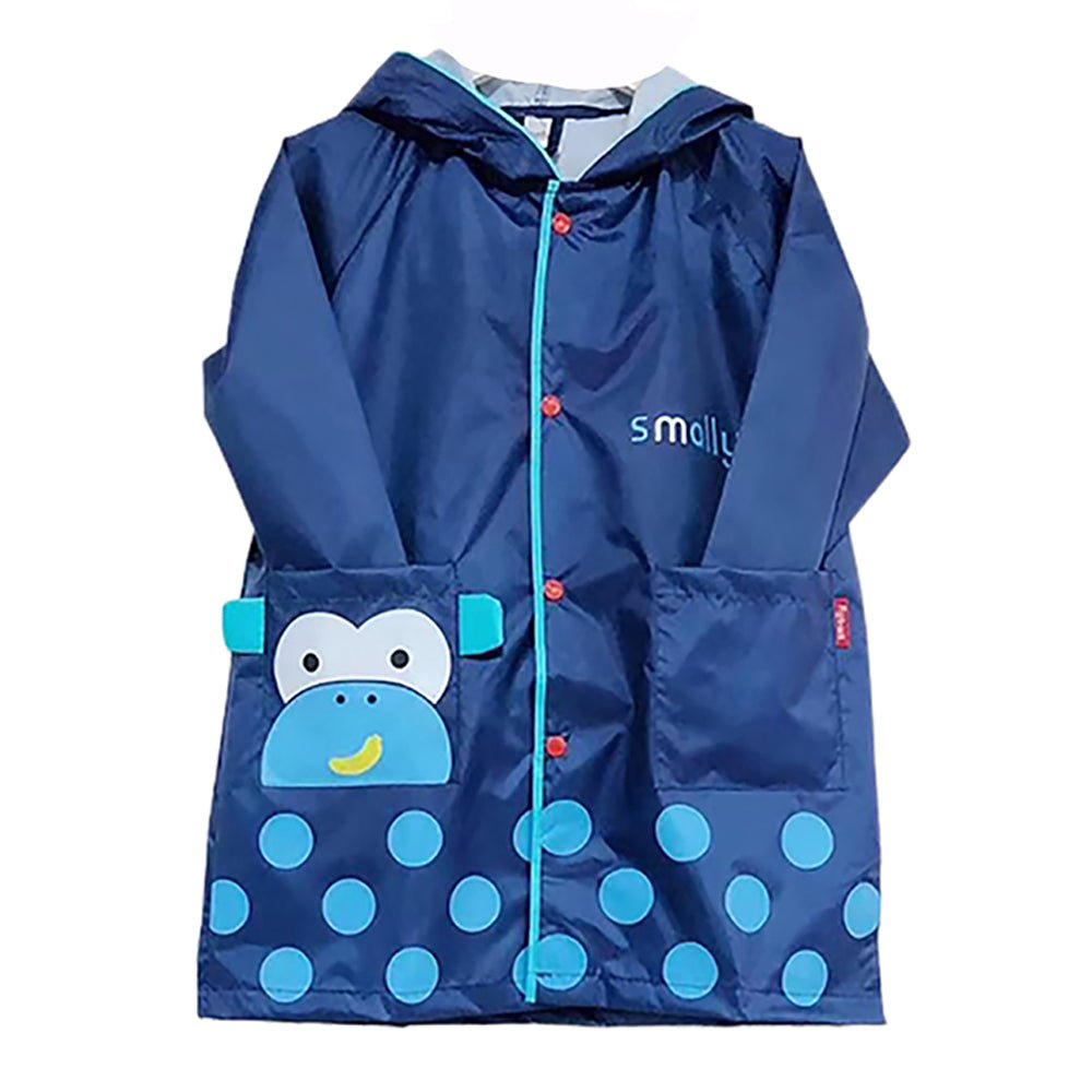 Little Surprise Box Blue Monkey Knee Length Raincoat for Kids - Little Surprise BoxLittle Surprise Box Blue Monkey Knee Length Raincoat for Kids